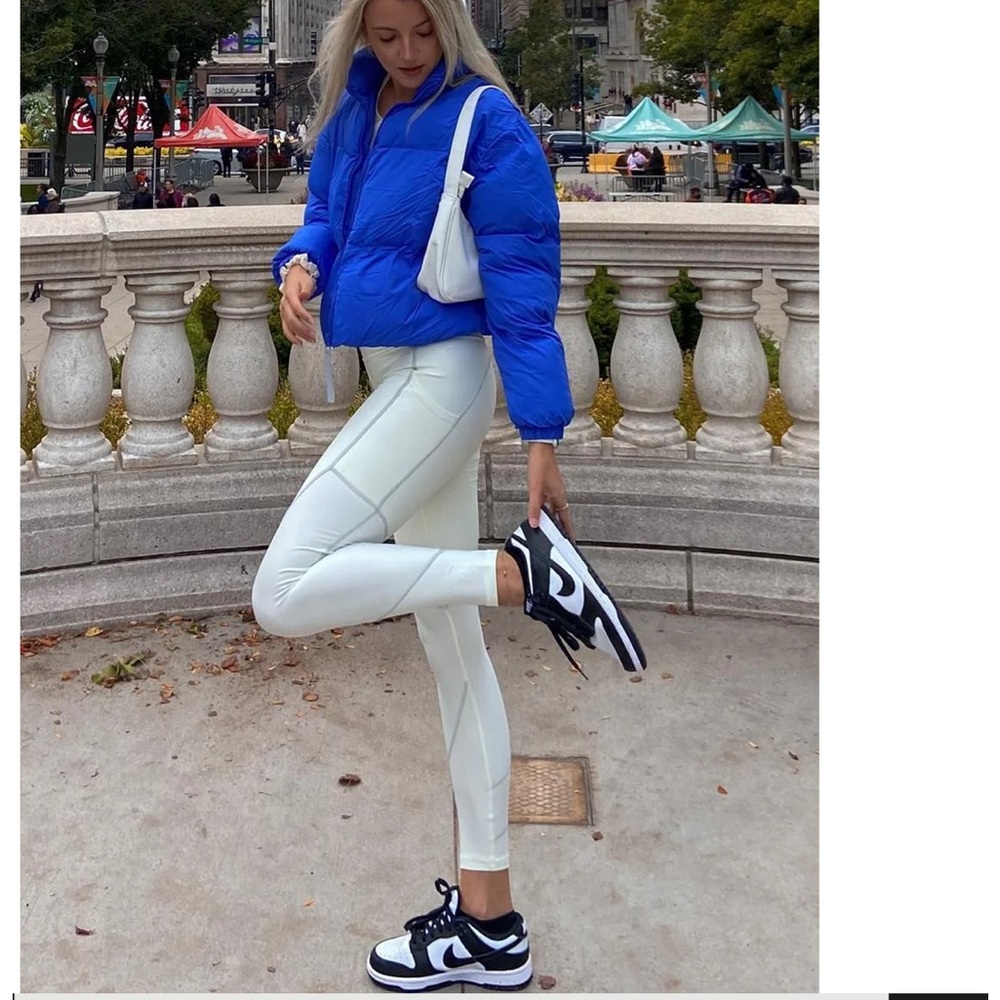 Fabletics Cold Weather Silver Reflective High-Wai… - image 2